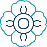 Mallow Line Blue Two Color Icon vector