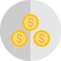 Dollar Coins Flat Scale Icon vector