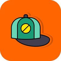 Baseball Cap Filled Orange background Icon vector