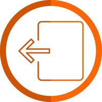 Exit Door Line Orange Circle Icon vector