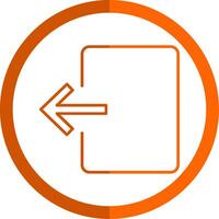 Exit Door Line Orange Circle Icon vector