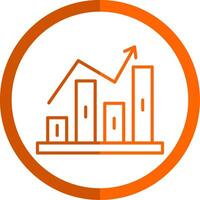 Stock Market Line Orange Circle Icon vector