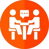Meeting Glyph Red Circle Icon vector