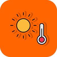 Hot Filled Orange background Icon vector