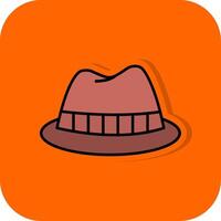 fedora sombrero lleno naranja antecedentes icono vector