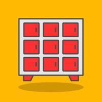 Locker Filled Shadow Icon vector