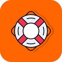 LifeBuoy Filled Orange background Icon vector