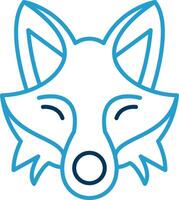 Fox Line Blue Two Color Icon vector