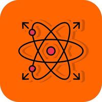 Atom Filled Orange background Icon vector