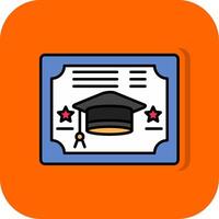 Diploma Filled Orange background Icon vector