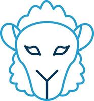 Sheep Line Blue Two Color Icon vector