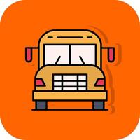 School Bus Filled Orange background Icon vector