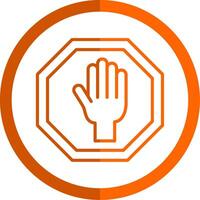 Stop Line Orange Circle Icon vector