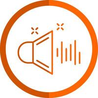 Sound Line Orange Circle Icon vector
