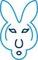 Kangaroo Line Blue Two Color Icon vector