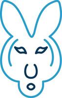 Kangaroo Line Blue Two Color Icon vector