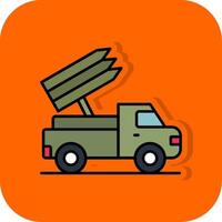 Missile Truck Filled Orange background Icon vector