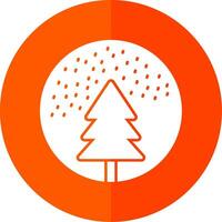 Snow Globe Glyph Red Circle Icon vector