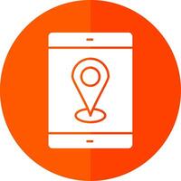 Mobile Gps Glyph Red Circle Icon vector