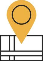 Map Location Skined Filled Icon vector