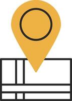 Map Location Skined Filled Icon vector