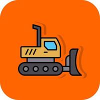 Excavator Filled Orange background Icon vector