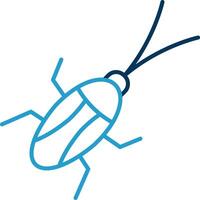 Cockroach Line Blue Two Color Icon vector