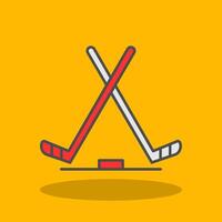 hielo hockey lleno sombra icono vector