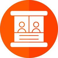 Ticket Box Glyph Red Circle Icon vector
