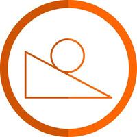 Ramp Line Orange Circle Icon vector