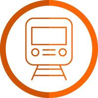 Rail Line Orange Circle Icon vector