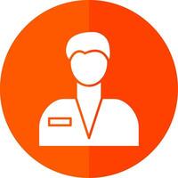 Postman Glyph Red Circle Icon vector