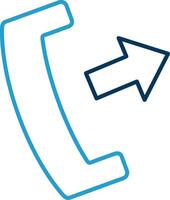 Phone Call Line Blue Two Color Icon vector