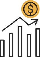 Stock Market Skined Filled Icon vector