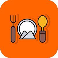 Cutlery Filled Orange background Icon vector