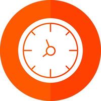 Time Glyph Red Circle Icon vector