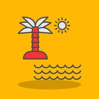 Beach Filled Shadow Icon vector