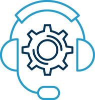 Technical Support Line Blue Two Color Icon vector