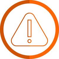 Warning Line Orange Circle Icon vector