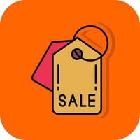 Sale Filled Orange background Icon vector