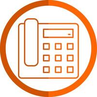 Telephone Line Orange Circle Icon vector