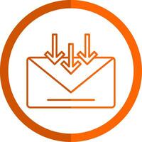 Email Line Orange Circle Icon vector