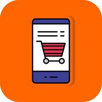 Online Shopping Filled Orange background Icon vector