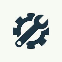 Gear wrench icon in white background vector