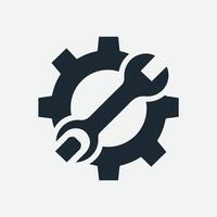 Gear wrench icon in white background vector