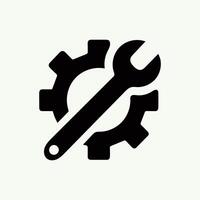 Gear wrench icon in white background vector