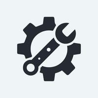 Gear wrench icon in white background vector