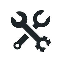 Gear wrench icon in white background vector