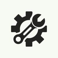 Gear wrench icon in white background vector