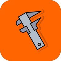 Caliper Filled Orange background Icon vector